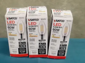 S21273 SATCO Pack Led Filament Torpedo Candelabra