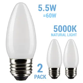S21882 SATCO Pack Torpedo Led Frosted Chandelier Natural