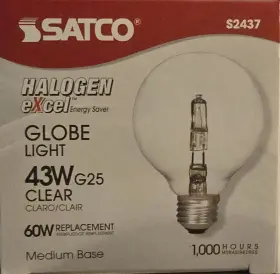 S2437 SATCO Dimmable Led Globe Excel Energy Saver Lightbulbs