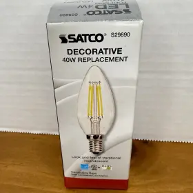 S29890 SATCO Pack Filament Candelabra Ctc Led Cl