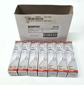 Satco S3135 Qty 7 78mm Clear Short Bulbs 150w 120v T3 R7s