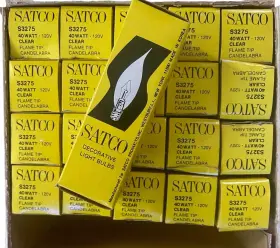 S3275 SATCO Flame Tip Candelabra Light Blubs