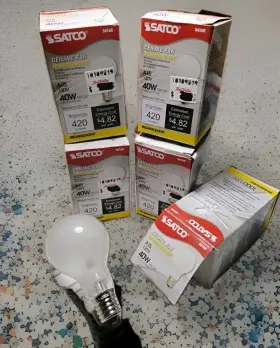 S4165 SATCO Frosted Ceiling Fan Light Bulbs Base