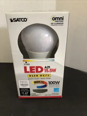 Satco S9819 Omnidirectional Dimmable Led A21 15.5w 100w Replacement Warm White