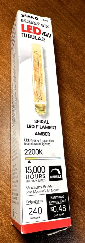 S9971 SATCO Led Light Bulb Spiral Filament