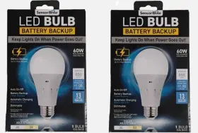 735541084249 SENSOR BRITE Led Light Bulbs Backup Battery Base