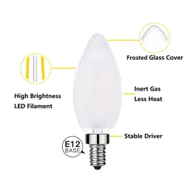 769326355569 SHUWDKAR Frosted Led Candelabra Bulbs Dimm #3