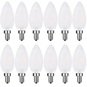 769326355569 SHUWDKAR Frosted Led Candelabra Bulbs Dimm