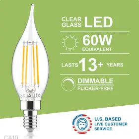 840696182839 SIGALUX Led Bulb Candelabra Base Chandelier Fla #2