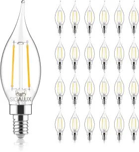 840696186080 SIGALUX Led Bulb Candelabra Base Chandelier Fla