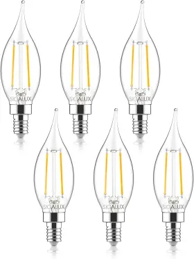 840696186103 SIGALUX Led Bulb Candelabra Base Chandelier Fla