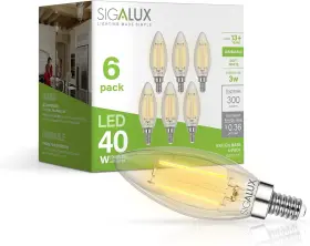 840696186240 SIGALUX Chandelier Light Bulbs Dimmable Led