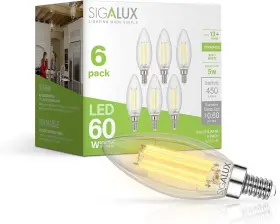 840696186271 SIGALUX Led Bulbs Dimmable Chandelier Light Fila