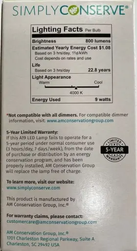 810136025620 SIMPLY CONSERVE Led Light Bulb #2