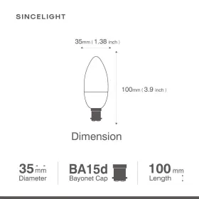 824007344895 SINCELIGHT Led Candle Light Bulb Milky Diffuser #2
