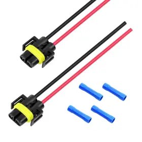 Solidss 951630 2 Pcs H11 H8 H9 880 881 Waterproof Socket Wiring Harness Car Headlights And Fog