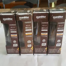80442 SUNLITE Antique Filament Led Base Chandelier Bulbs