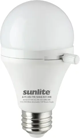 A19-LED-7W-SHAB-30K SUNLITE Shabbulb Shabbat Permissible Pack