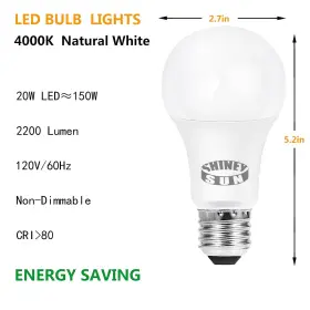 767250105595 SUNSHINEY Led Bright Light Bulb Natu #2