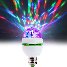 L2516 SWOVO Led Ball Bulb Lamp Crystal Rotating Voice Auto