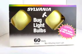 Sylvania 046135103834 Yellow Bug Light Bulbs 60 Watt 4-pack - Made In Usa New