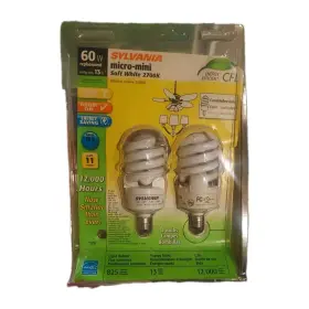 Sylvania 046135269066 Micro Mini Cfl 60w 23w Soft White 2700k Bulbs 2 Pack New