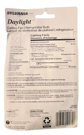 10181 SYLVANIA Lighting Incandesent Bulb Base #3