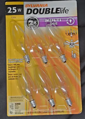 60B10C-DL-BL-6PK SYLVANIA Double Pack Chandelier Light Bulbs