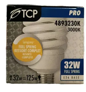 Tcp 4893230k New Box Of 12 32w Springlamp Pro 3000k Light Lamp E26 Bulbs
