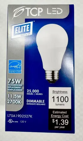 L75A19D2527K LED Elite Total Bulbs