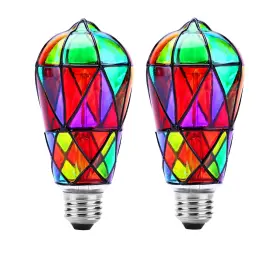 IKUS02702 TIDORLOU Pack Stained Glass Led Light Bulb