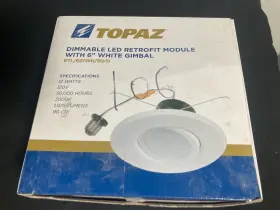 RTL-637WH-90-D-28 TOPAZ Dimmable Led Retrofit Gimbal Sloped