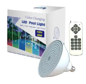 R120BBB TOVEENEN Led Pool Light Bulb Remote Control Memory