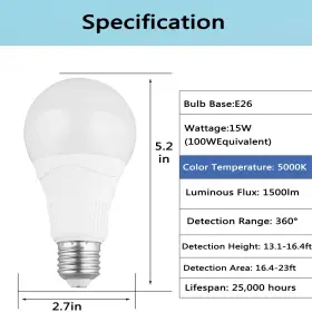 757233457230 U4GLORY Led Motion Sensor Light Bulb Pack Ligh #2