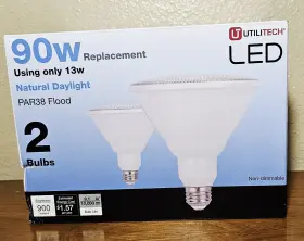 Utilitech 0777499 Led 90w Replacement Using Only 13w Natural Daylight Par38 Flood