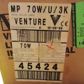 MP70W-U-3K VENTURE LIGHTING Light Bulbs