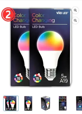 049696708562 VIA LED Changing Bulb Pack