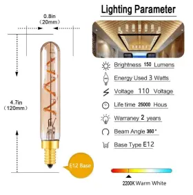 095913189731 VICFLORA Pack Led Spiral Filament Bulb Dimmable #2