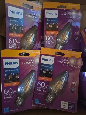 572669 WARM GLOW Philips Dimmable Post Led Pack