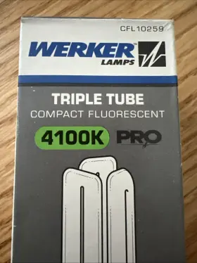 CFL-10259 WERKER LAMPS Triple Tube Light Bulb Base #2