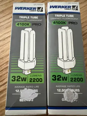 CFL-10259 WERKER LAMPS Triple Tube Light Bulb Base