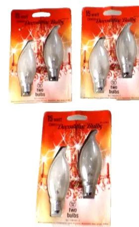25F15-3A WESTINGHOUSE Bent Tip Candle Light Bulbs Candelabra