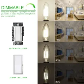 884711003532 WINSHINE Candelabra Led Bulbs Dimmable Light #3