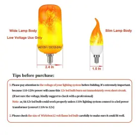 738956275745 WIRLEBEN Ac Voltage Led Flame Bulb Candelabra #2