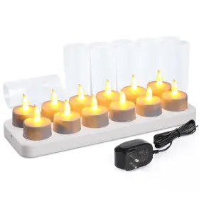 AX-AY-ABHI-58975 WONENICE Rechargeable Tea Lights Flickering