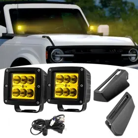 7010406003 WSAYS Led Amber Light Pods Ditch Hood Hinge Mount