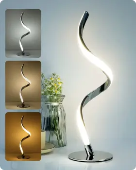 B095YMKBG5 YARRA-DECOR Spiral Led Bedside Lamp Touch Dimmer