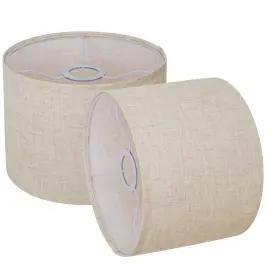 B0DZD7CJ5H YOFLOWX Lampshades Set Linen Drum Top Bottom