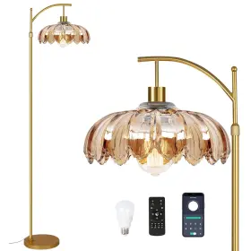 B0FKGKS71T ZECOXOL Arc Floor Lamp Remote Temps Dimmable Glass