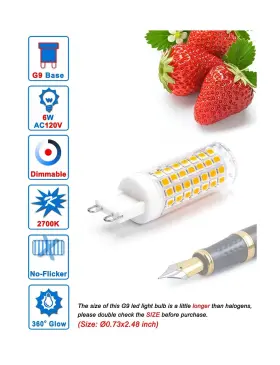 G9-88 ZIOMITUS Flicker Led Bulbs Dimmable Halogen #3